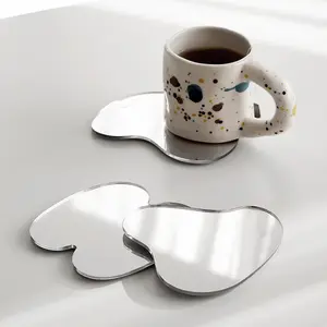 Instagram yaratıcı paspaslar minimalist akrilik ayna coaster mutfak mat çay fincanları tabaklar