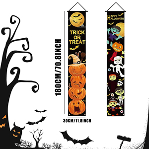 Juego de 2 Pancartas Personalizadas de Halloween para Interiores y Exteriores, Decoración Impresa Digital para Paredes y Puertas para Fiestas - Product Image 3