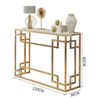 Table d'entrée moderne nordique en métal, meuble mural étroit et long, mobilier de luxe léger pour salons d'hôtels, appartements et hôpitaux
