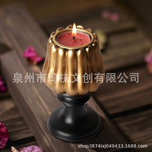 <b>Candlestick</b> Holder Resin Pumpkin Shape <b>Black</b> Base Home Decoration Durable - Product Image 3