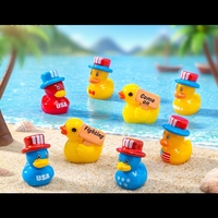 Miniatuur handgeschilderd resin eendje beeldje - patriottisch herdenkingsdag Kerstmis Pasen feestfavoren & cadeaus