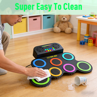 Batterie électronique portable KD13 à 7 pads, rechargeable, avec haut-parleurs doubles intégrés, MIDI et DTX, pour enfants et débutants