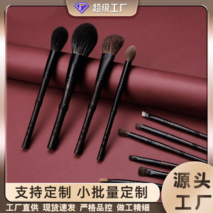 Mydestiny Makeup <b>Brush</b> Set 10Pc Animal Hair Wooden Handle <b>Round</b> Shape For Blusher - Product Image 5