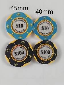 Jetons de jeu en argile non toxique faits à la main de 45 mm pour Texas Hold'em, salles de jeu d'échecs et de mahjong, et pour le règlement numérique des points - Product Image 6