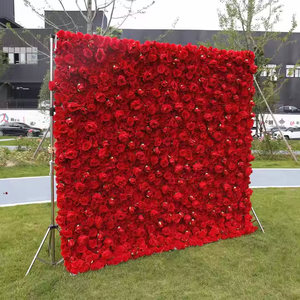 Ngoài trời rượu vang đỏ nhân tạo lụa hoa hồng hoa sắp xếp trung tâm Á hậu bóng vòm sàn tường cho đám cưới trang trí - Product Image 3