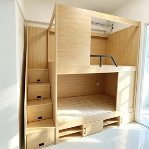 Lit capsule en bois détachable sur mesure, optimisation de l'espace, <span class=keywords><strong>pour</strong></span> auberge de jeunesse, dortoir, hôtel capsule - Product Image 1