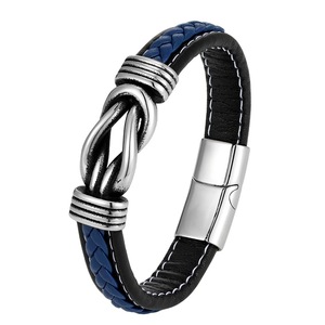 Fashion Irregular Graphic Accessories Men's Simple Leather Braided <b>Bracelet</b> Combination Wristband Personalized Nordic Jewelry - Product Image 2