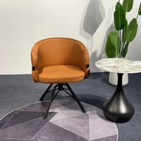 Fauteuil pivotant moderne 8091 en cuir PU, fauteuil de détente, canapé individuel rotatif pour salon, bureau