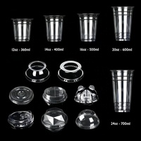 Logo personnalisé imprimé gobelets en plastique avec couvercles et pailles pour l'emballage des boissons