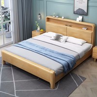 Lit en bois massif de haute qualité, prix de gros usine, ensemble de meubles de chambre à coucher pour école et appartement, lit double king size en bois massif