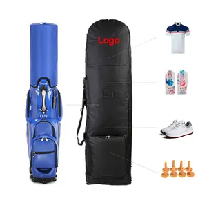 Folding Golf Travel Bag With Wheels Golf Travel Cover With Name Card Holder Waterproof Golf Travel Case