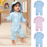 Maillot de bain une pièce à manches longues et à capuche pour enfants, protection UV, séchage rapide, combinaison de protection solaire pour filles, été