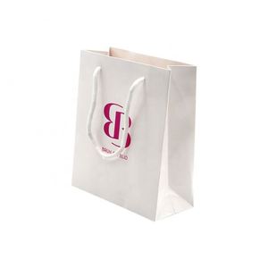 Sacs en papier de haute qualité moins chers, sacs fourre-tout en papier blanc avec logo personnalisé imprimé - Product Image 3