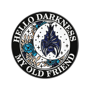 Broche de Esmalte Hello Darkness My Old Friend, Broches con Letras de Música Folk, Broches Góticos con Diseño de Murciélago y Flor, Insignia para Bolsa o Solapa, Joyería, Regalos para Fans - Product Image 1