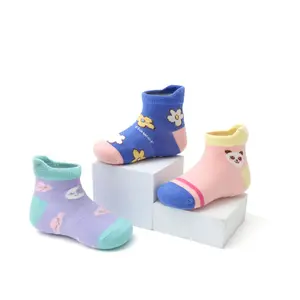 Groothandel 12 Paar Een Set Anti-Slip Baby Vloer Sokken Cartoon Katoenen Kids Sokken Kinderen Anti-Slip Sokken