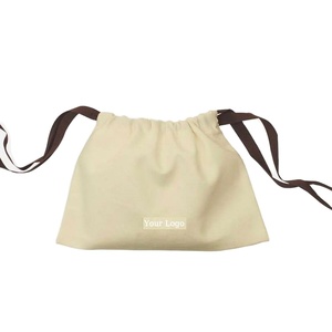 Bolsa Promocional de Algodón Ecológica Personalizada con Cordón, Bolsa de Algodón Simple con Etiqueta Tejida - Product Image 1