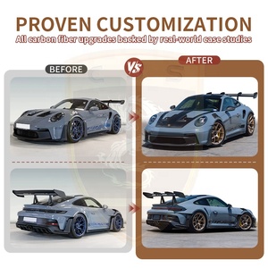 Kit carrosserie style OEM en fibre de carbone sèche pour Porsche 911 <span class=keywords><strong>992</strong></span> GT3 RS : Lame avant, aérations d'ailes, jupes latérales, diffuseur arrière - Product Image 3