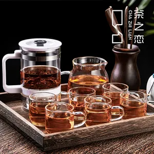 Chazhilian Private Label teiera in vetro colino rimovibile in acciaio inossidabile Tea Maker Set di teiere da tè in vetro Kung Fu