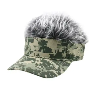 Unisex Camouflage Gorra Hombre Haar Pruik Cap Camo Zonneklep Plezier Halloween Feest Toupet Hoed Baseball Golf Caps