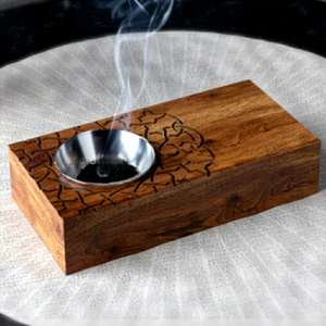 Brûleur d'encens traditionnel religieux SS CRAFTS INDIA Madkhan en bois d'acacia, pour toutes les saisons, décoration d'intérieur, meilleur encens - Product Image 1