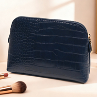 Trousse de Maquillage Demi-Lune pour Femme, Idée Cadeau de Noël, Étui de Toilette Étanche en Cuir Végétalien, Vente en Gros, Logo Personnalisé