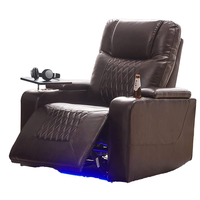 Canapé inclinable de cinéma moderne en cuir synthétique CY, fauteuil haut de gamme avec massage électrique, extensible, pour home cinéma avec table pour ordinateur portable