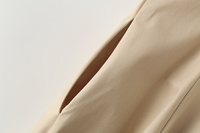 Robe midi décontractée chic pour femme, nouvelle collection été 2026, col montant, style rétro, manches courtes.