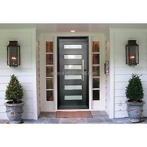 Puerta Principal de Seguridad Moderna de Hierro Forjado y Acero con Vidrio, Diseño Simple de Una Sola Puerta, Impermeable, con Diseño Gráfico 011 - Product Image 4