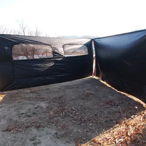 200D Туфли-оксфорды черного цвета 3 водонепроницаемое покрытие с двумя окна боковая стенка с v-образным вырезом брезентовое укрытие Весна палатка кемпинговая палатка