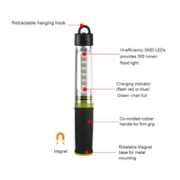 Lampe de travail LED sans fil en gros 6500K lampe torche à base magnétique étanche pour la réparation d'inspection d'atelier de paysage de jardin à la maison
