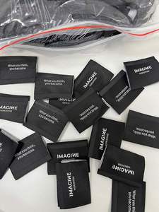 Custom Silicon Clothing Brand <b>Name</b> Logo Sewing Woven <b>Labels</b> Luxury T-Shirt Centerfold Hem Tags <b>Labels</b> for Sweatsuits - Product Image 2