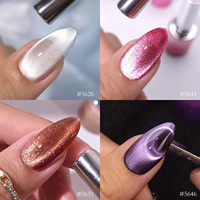 Nouveau Kit de Vernis à Ongles Gel UV VENALISA 10ml Sans TPO et Sans Hema, Effet Œil de Chat Pailleté, 5 Couleurs/Set