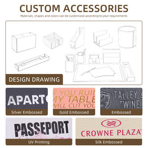 صينية معدنية فاخرة من الجلد والفولاذ المقاوم للصدأ بتصميم عصري وملمس منسوج حسب الطلب للديكور في الفنادق - Product Image 6