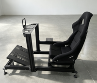 Ensemble complet de simulateur de conduite en aluminium 4080 Sim Racing Rig avec siège baquet et base de volant universelle pour jeux PC