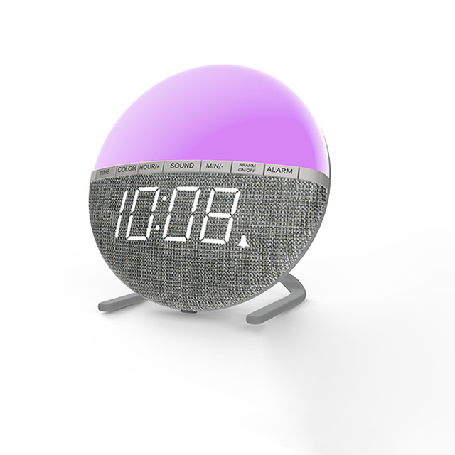 LED Nature Sounds 7 Color Light Children Sleep Training Clock Digital Alarm Clock