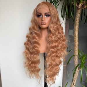 <span class=keywords><strong>Parrucca</strong></span> sintetica in pizzo frontale 6x13 per donna <span class=keywords><strong>nera</strong></span> Highlight Body Wave capelli lunghi sciolti in pizzo profondo trasparente senza colla - Product Image 4