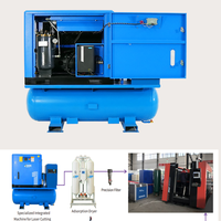 Compresseur d'air rotatif à vis combiné avec sécheur d'air, 16 bars, 15 kW, 20 CV, pour découpe laser, de l'usine d'origine Nanxiang