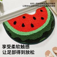 Großhandel Niedliche Wassermelonen-Badematte Rutschfeste Weiche Plüsch-Tufting-Matte Anti-Ermüdungs-Absorbierende Türmatte für Zuhause und Hotel Maschinenwaschbar
