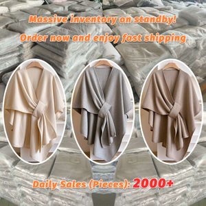 Bán Buôn 2026 Của Phụ Nữ Thanh Lịch Rắn Màu Giả Cashmere Poncho Khăn Choàng Kích Thước Miễn Phí Mùa Thu Mùa Đông Ấm Ruana Truyền Thống Khăn Choàng - Product Image 4