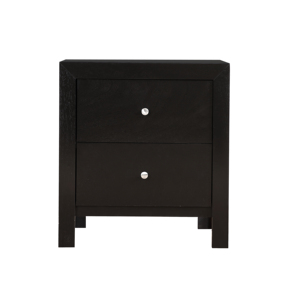 <b>Bedside</b> <b>Table</b> In Chic <b>Black</b> With Two Drawers For Bedroom Storage - Product Image 6