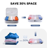 Ensemble de 4 cubes d'emballage de compression de sac noir personnalisés de style tendance personnalisable pour les voyages en plein air