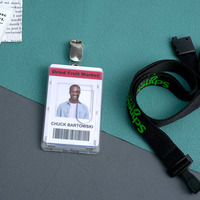 Porte-badge horizontal personnalisé en plastique ABS dépoli avec fente pour le pouce, distributeur de cartes rigides
