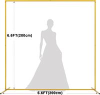 Arche de mariage dorée, support de fond, cadre métallique carré pour cérémonie, fête, anniversaire, baby shower et décoration de photomaton