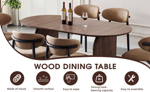 Solid Wood Eco-Friendly Durable <b>Square</b> Dining <b>Table</b> Modern <b>Kitchen</b> Dining <b>Table</b> Fashionable Double-column Design Home Furniture - Product Image 2