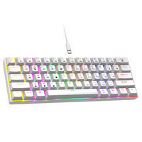 Clavier de jeu Blue Switch 60% pour cent Gamer Teclado 61 touches LED arc-en-ciel rétro-éclairé ordinateur clavier mécanique filaire