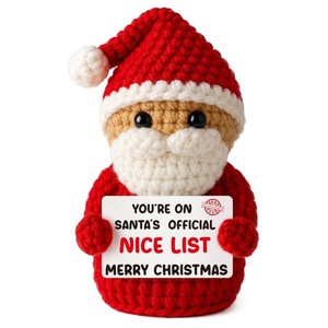 Mini cadeau d'anniversaire inspirant, poupée Père Noël en crochet faite à la main, idéale pour la famille et les amis - Product Image 1