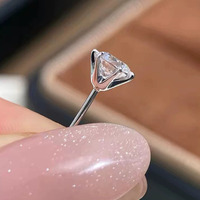 Сертифицированные IGI круглые бриллиантовые серьги-гвоздики 0.5, 1, 2, 3 карата, чистота VS1, цвет D, из белого золота 14K, модные серьги с выращенными в лаборатории бриллиантами.