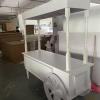 FSDKX chariot à bonbons personnalisé avec roues pour fête de mariage présentoirs en bois barre sucrée décoration de fête de gâteau