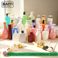 Bouteilles en plastique HDPE en gros d'usine, taille et couleur personnalisées, contenants vides pour shampoing, gel douche, nettoyant corporel, emballages cosmétiques liquides