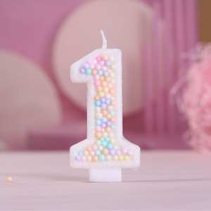 Velas de Cumpleaños Digitales 3D Brillantes con Forma de Macaron Número 0, Decoraciones <span class=keywords><strong>para</strong></span> Pasteles, Adecuadas <span class=keywords><strong>para</strong></span> Cumpleaños y Pasteles Temáticos - Product Image 3